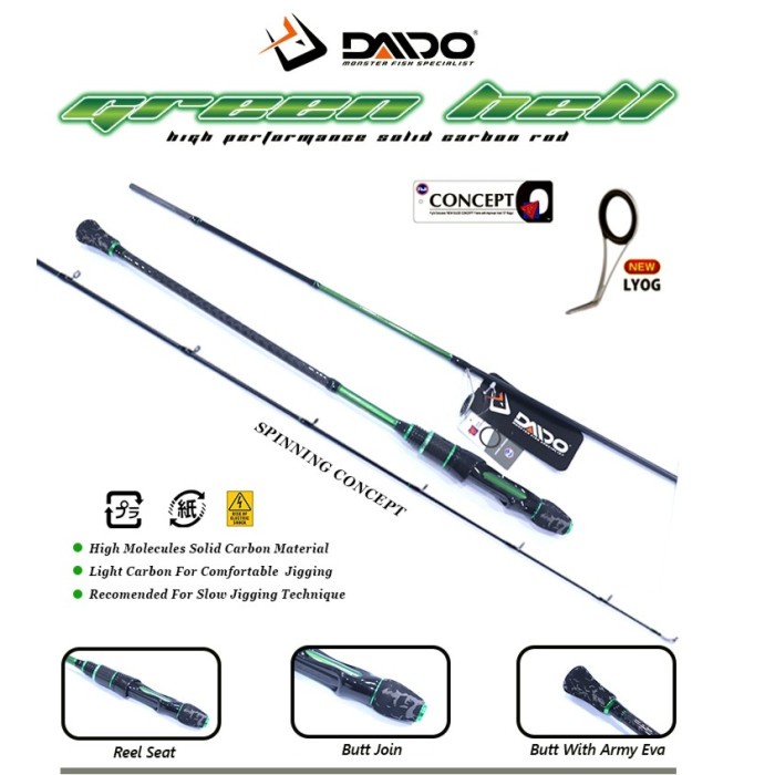 Terlaris Joran Daido Green Hell Slow Jigging Series Pe1.5 Pe2 Pe3