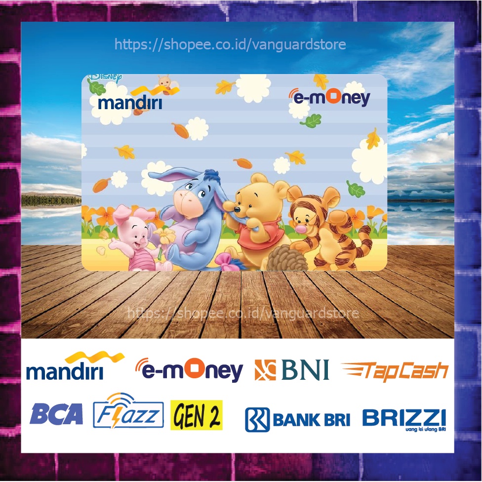 KARTU E MONEY E TOLL GAMBAR BABY WINNIE THE POOH KARTUN EMONEY MANDIRI FLAZZ BCA BNI TAPCASH BRIZZI BRI - 1 SISI