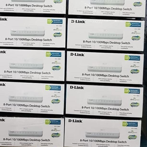 ☺ D-LINK DES-1008C Switch 8 port, Dlink 8 port desktop switch hub ☇