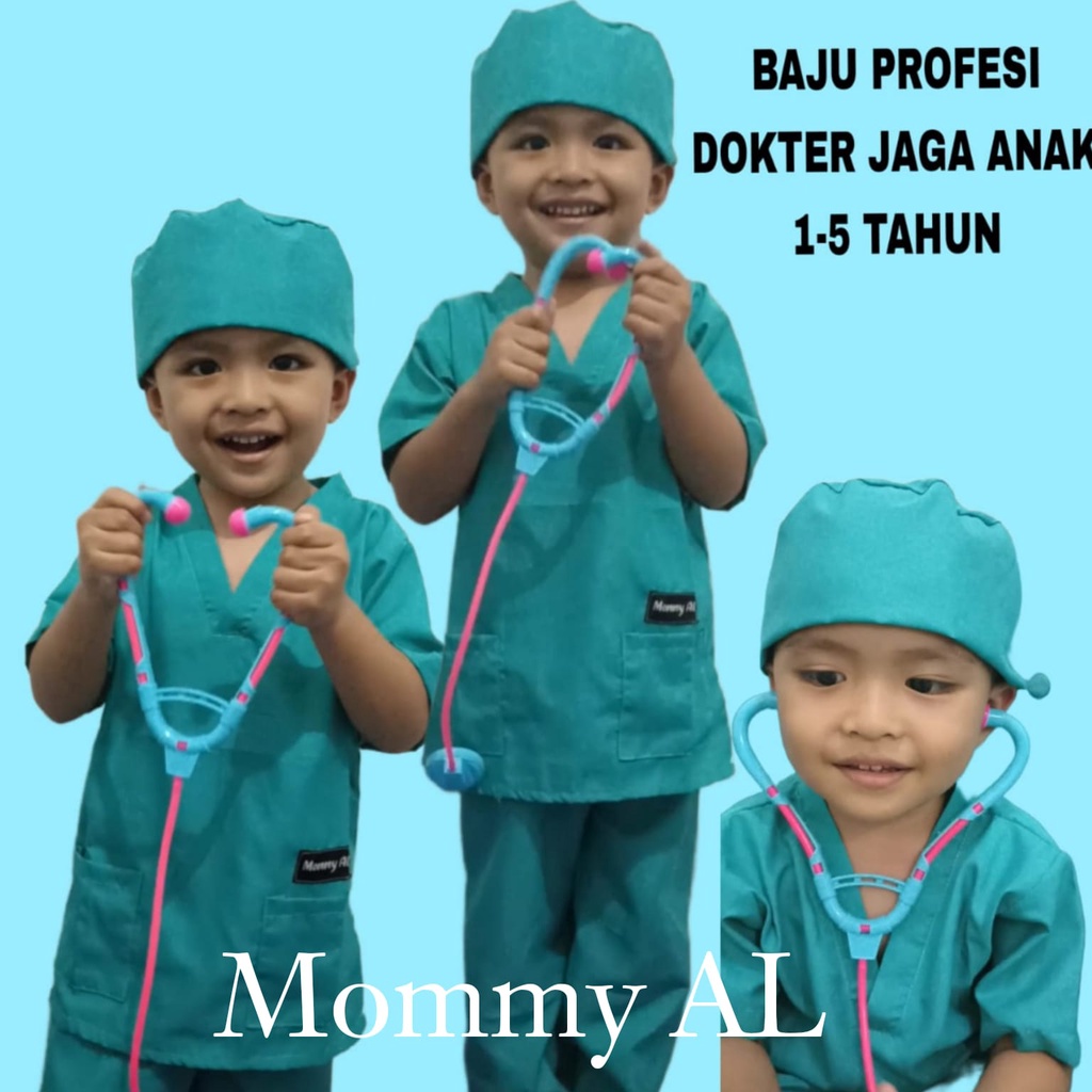 SETELAN Baju Anak Model Dokter/Baju Anak Dokter anak Perempuan/Baju anak Dokter anak laki laki/dokte