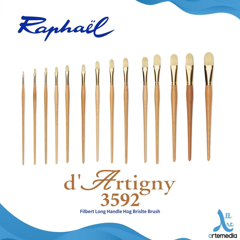 

Kuas Lukis Raphael 3592 Filbert D Artigny Hog Bristle Brush Long Handle