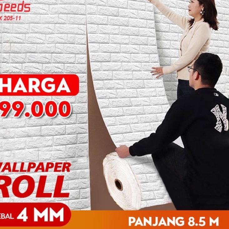 &gt;XC26619&lt;  Wallpaper Dinding Roll Wallpaper 3D Wallpaper Dinding batu bata 205-1