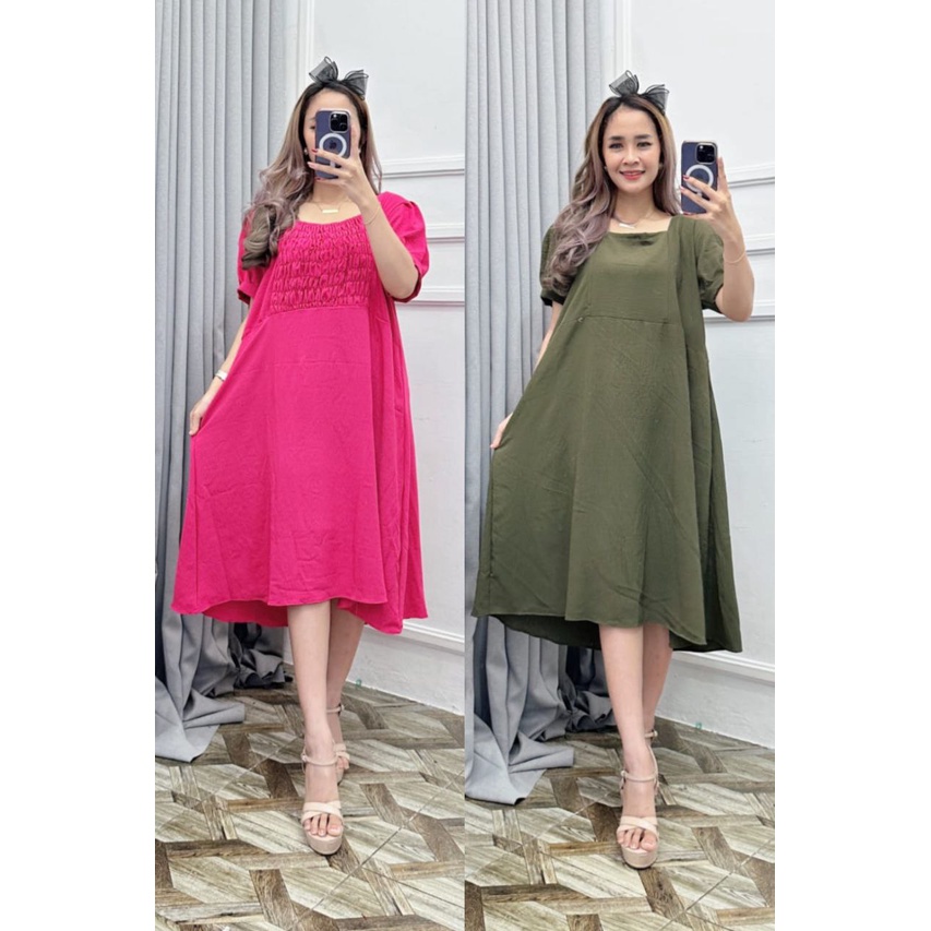 DREES 2 LOOK DEPAN BELAKANG BAHAN CRINKLE AIRFLOW MURAH