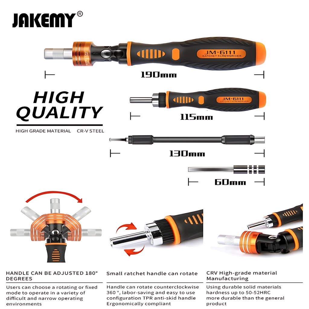 Jakemy 69in1 Obeng Set Hp Torx Triangle Phillips Kunci Sok Screwdriver Set Original JM-6111