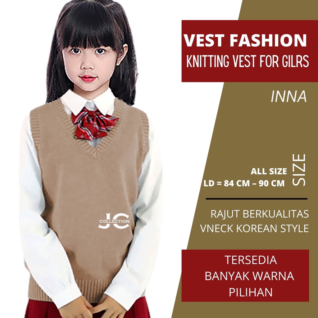 Rompi Rajut Anak Perempuan 12 Tahun – 17 Tahun  / Vest for Girl Teens - JCCollections