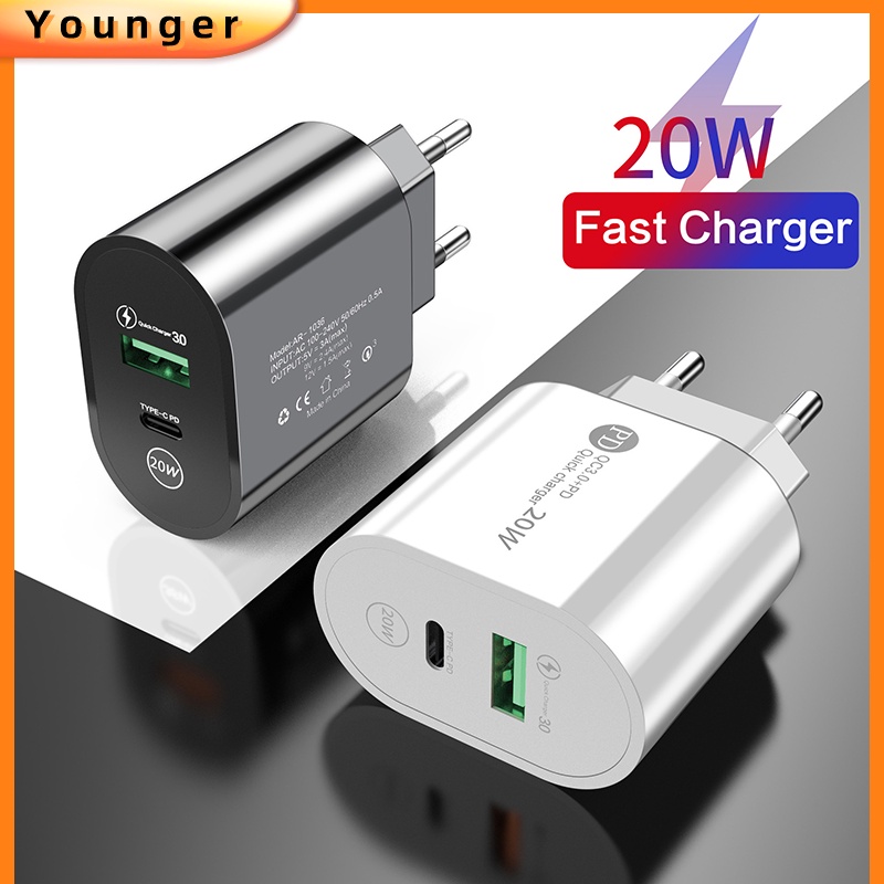 Usb+pd12w Charger Handphone 5V2.4A Adaptor Cas Hp Tipe-C PD Pengisi Daya Adopsi Handphone Untuk i-phone Tipe C Android