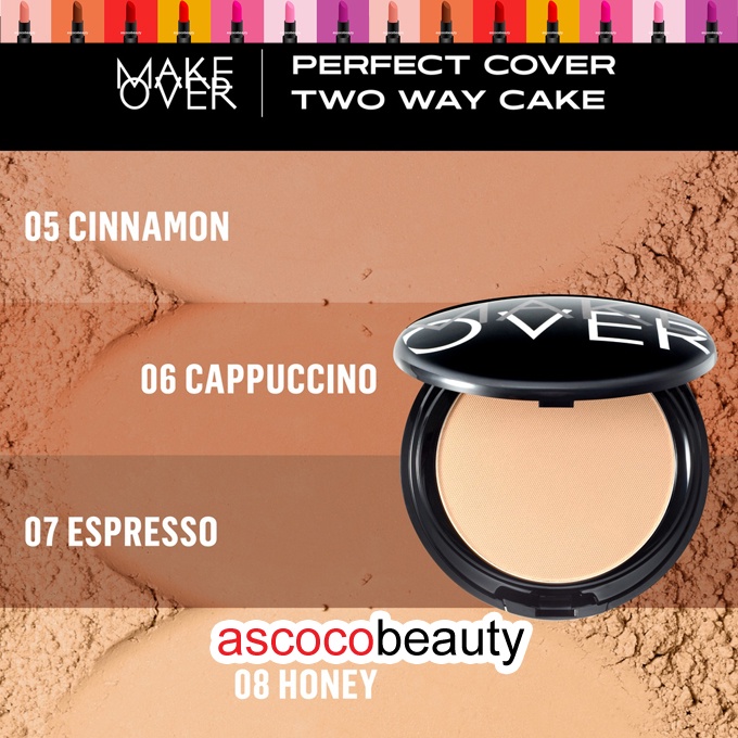 MAKE OVER Perfect Cover TWC Two Way Cake 12g Makeover Bedak Padat Full Refill Refil ✰ ascocobeauty ✰