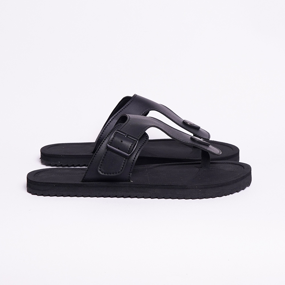 Sandal Pria Full Black Panther Big Size / Sendal Jepit Laki Ukuran Besar 44-49 Kulit Asli