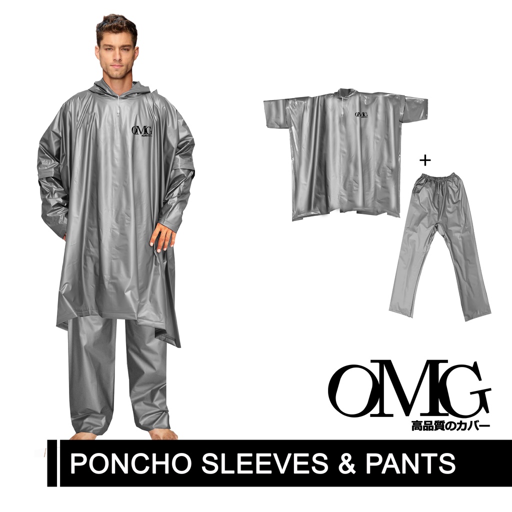 Jas Hujan Poncho Jubah Lengan dan Celana (Paket) OMG Japan SLEEVE AND PANTS