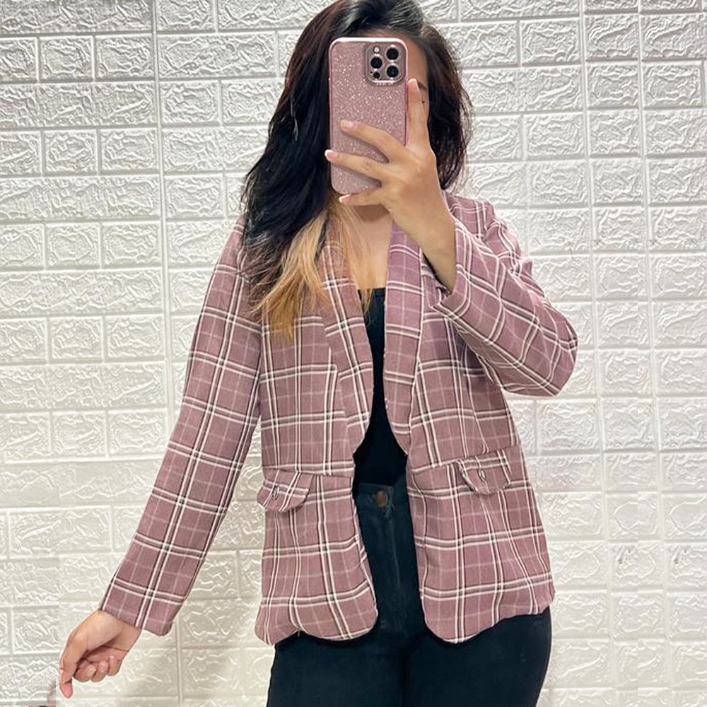 BLAZER WANITA GIZEL  BAHAN LINEN BERKUALITAS 01