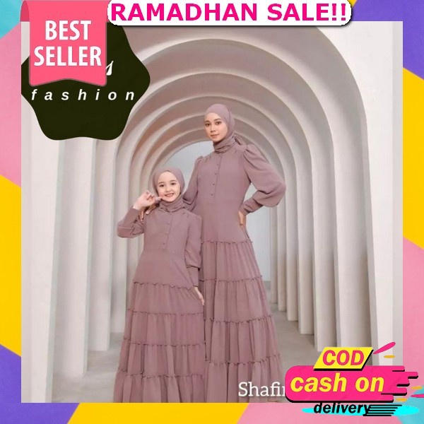 Adellana Couple Gamis Ibu Dan Anak Perempuan Model Terbaru Lebaran 2023 Setelan Dress Kondangan Rema