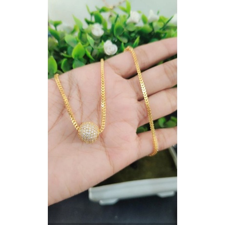 Kalung Liontin Kristal Emas Muda