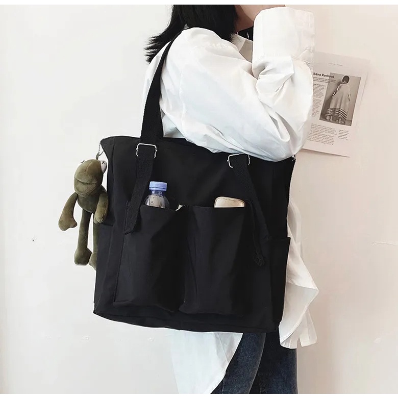 Tas Tote Bag Terbaru Kekinian Model Style Korean Anti Air Buat Kerja Kantor Kuliah Kapasitas Besar Bisa Buat Sekolah Wanita Remaja SMP SMU Bisa Selempang &amp; Bahu