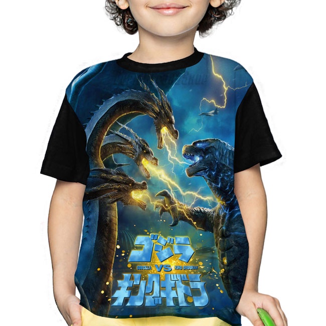 Kaos Ghidora Baju Anak Laki Laki King Ghidorah Monster 3D 10557