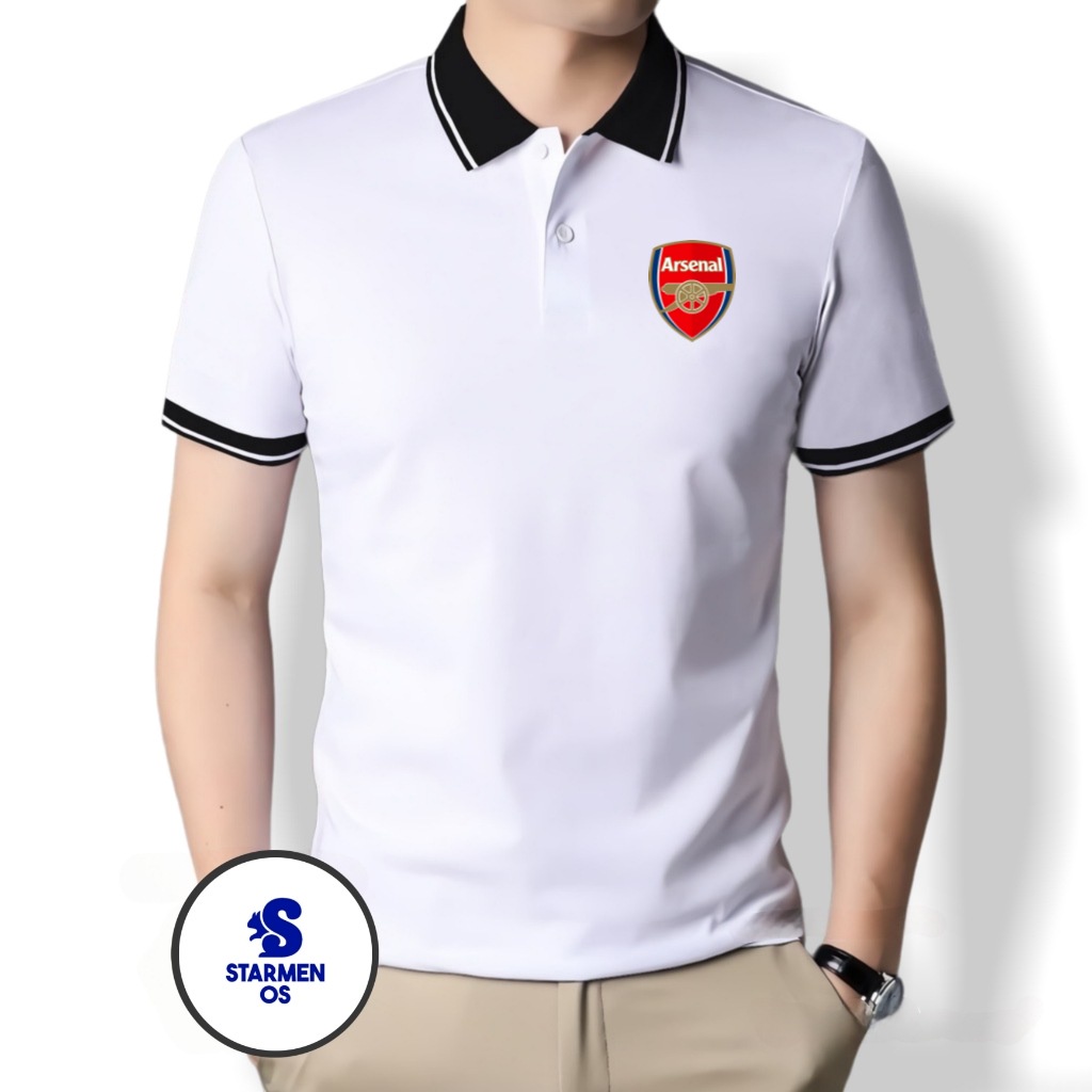 Kaos Wangki Polo Atasan Tshirt Pria Kerah Wangki Big List LOGO ARSENAL