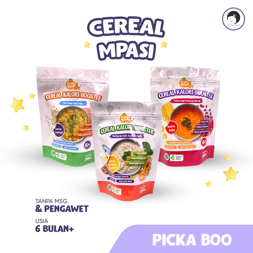 PICKA BOO Plum &amp; Blum Cereal Mpasi Gizi Lengkap - 1 Pouch