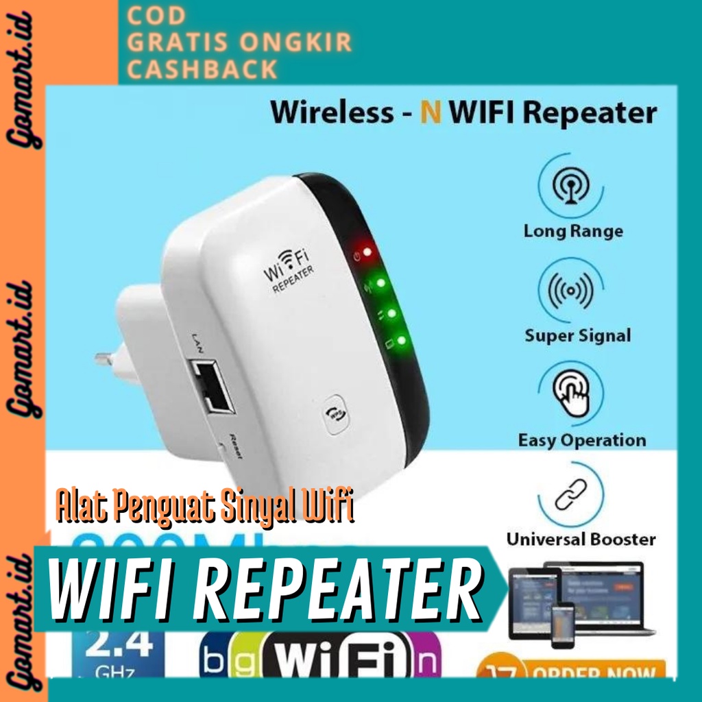 WiFi Repeater 300Mbps - Penguat Sinyal Wifi 300Mbps - Wifi Extender 300Mbps - Wifi Router 300Mbps