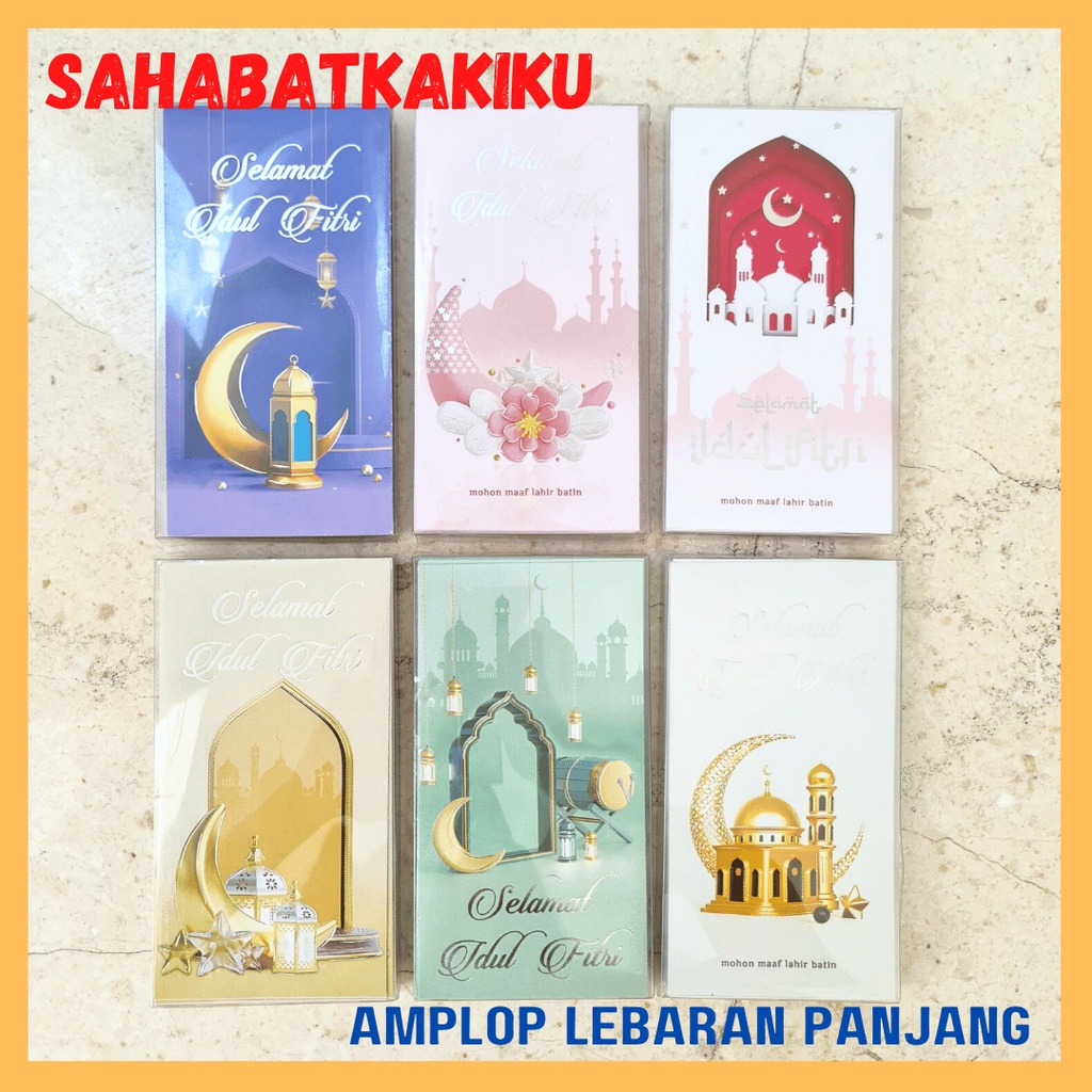 

Amplop Lebaran Panjang Isi 50 Lembar / Amplop Idul Fitri Panjang Besar Premium Kertas Tebal