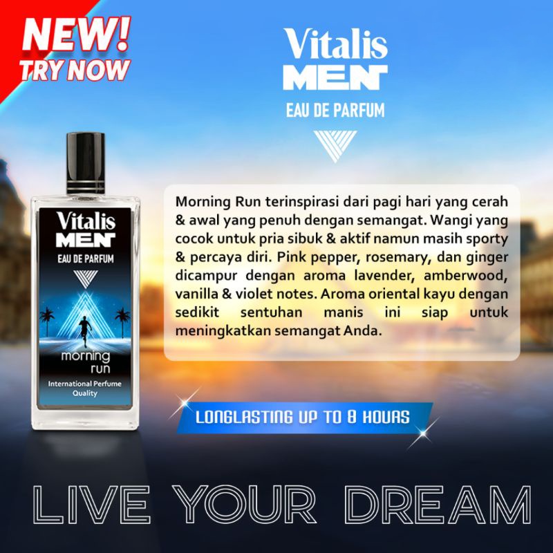 Ningrum - Vitalis Men Eau de Parfum 100ml | Vitalis Men EDP 100ml | Morning Run | Party Night | Sunset Drive | 7610