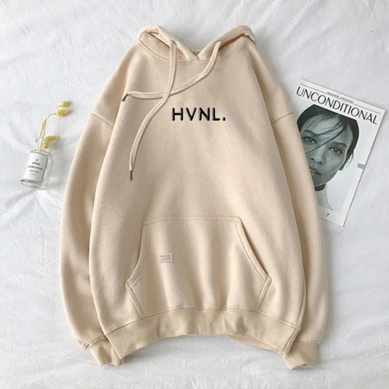 Parisdivarious Sweater Hoodie Jemper (Bordir) HVNL Bahan Fleece Size S - XXL (Pria &amp; Wanita)