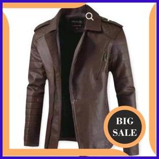 Jaket kulit domba asli pria double kerah jk23 1M4R23 parts