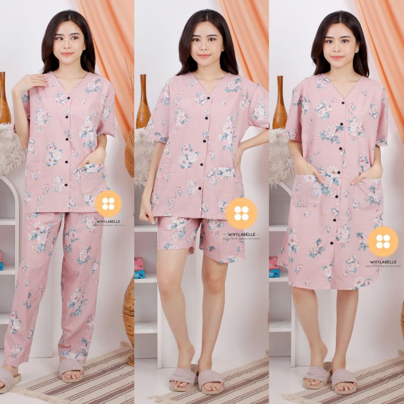 baju tidur piyama motif ROSE