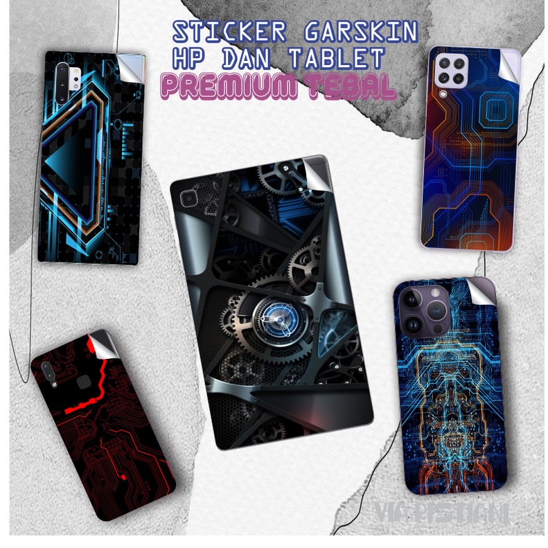 Garskin Skin HP Stiker Anti Jamur Simple Machine Iphone  Vivo Oppo Realme Redmi Samsung Huawei  Samsung  Stiker Pelindung All Type Handphone Tablet Minimalis