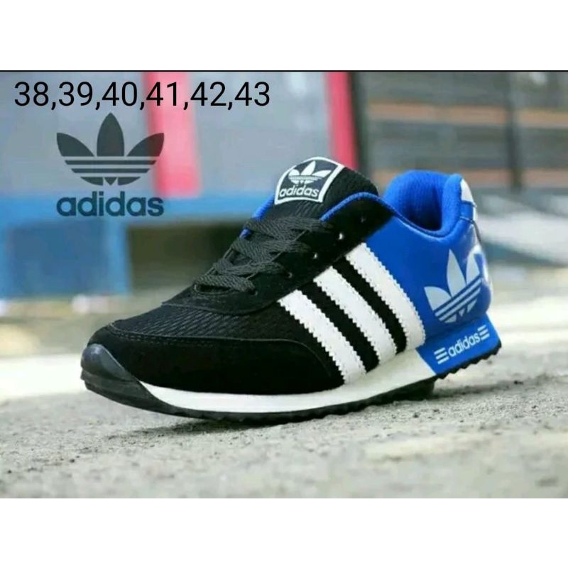 sepatu sport pria hitam biru