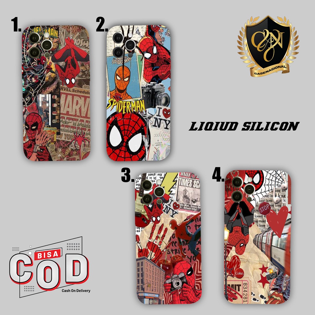 Nasional Case - CASE LIQIUD SILICON SPIDERMAN OPPO A53 A15 A15S F9 F9 PRO A3S A12 A16K A57 2022 A17 