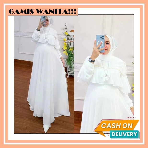 Dress Acara Kondangan Terbaru Warna Sage Green / Cantika Maxy / Model Baju Pesta / Gamis Elegant / S