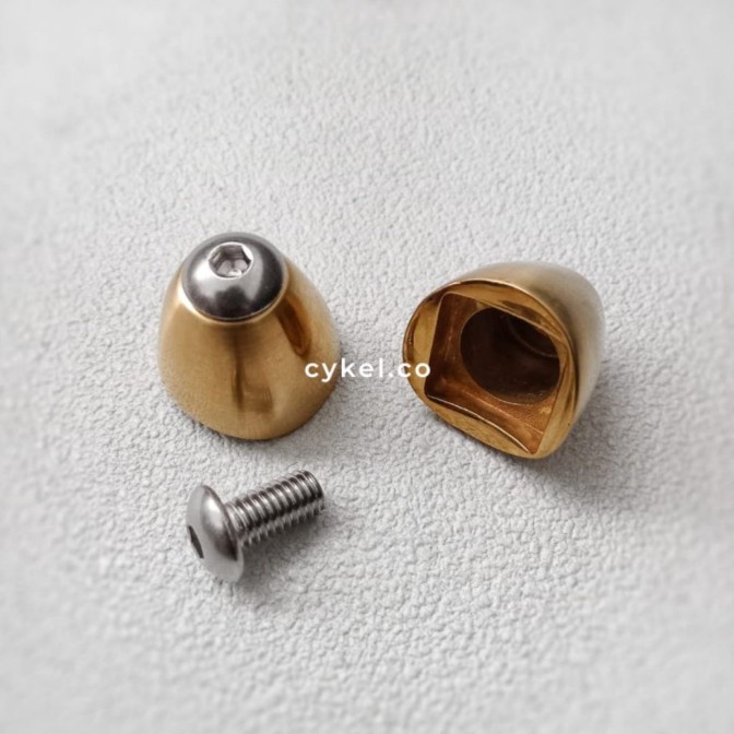 blue lug downtube shifter boss cover silver brass