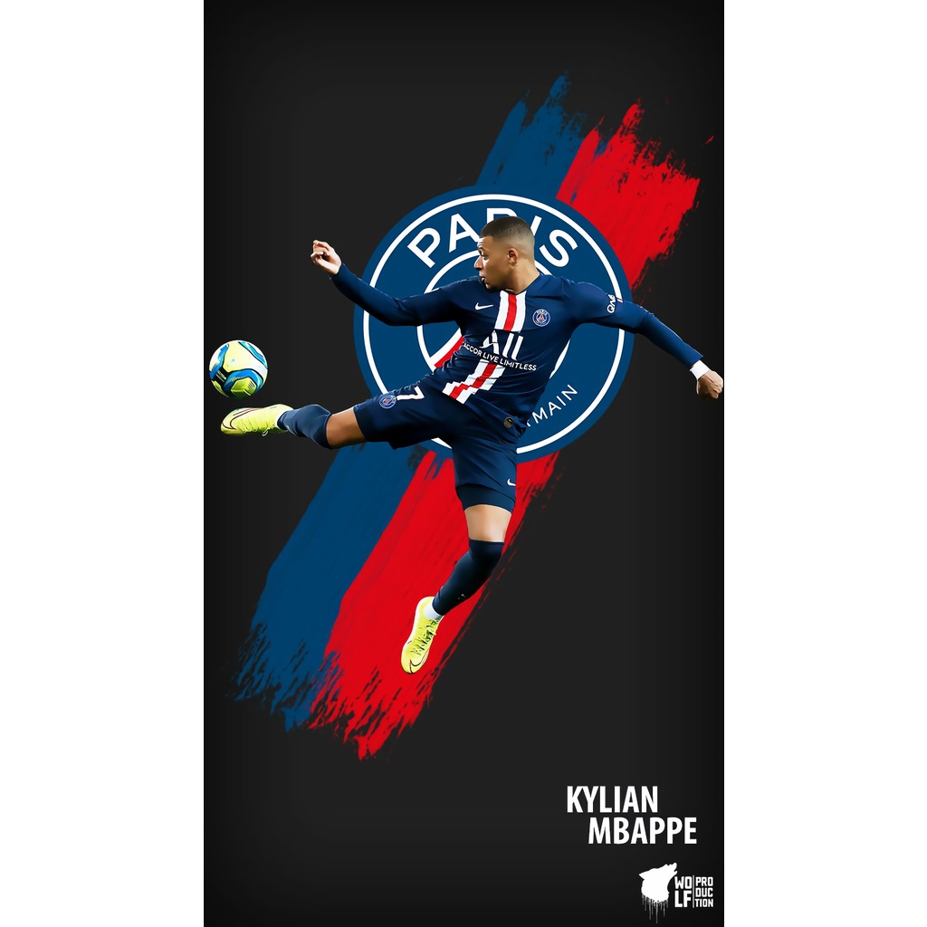 POSTER BOLA KYLIAN MBAPPE (BISA CUSTOM GAMBAR)