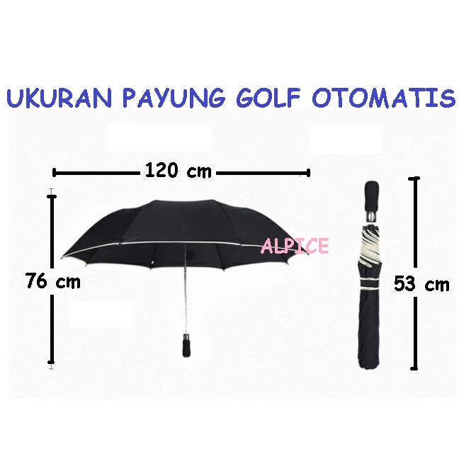 Payung Golf Lipat Otomatis+Sarung / Payung Lipat Jumbo / Payung Golf Lipat Polos Warna