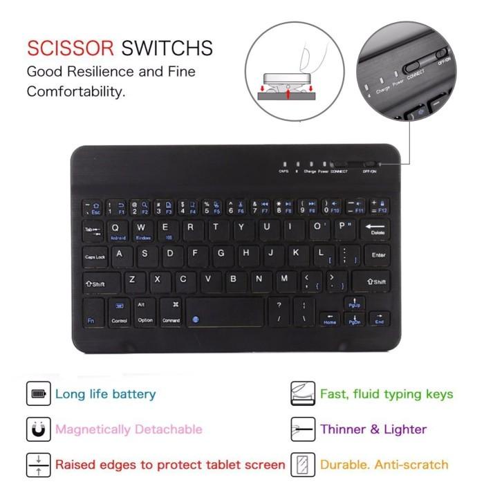 Evercross U70B Tablet 7 Bluetooth Keyboard Case Cover Leather Casing
