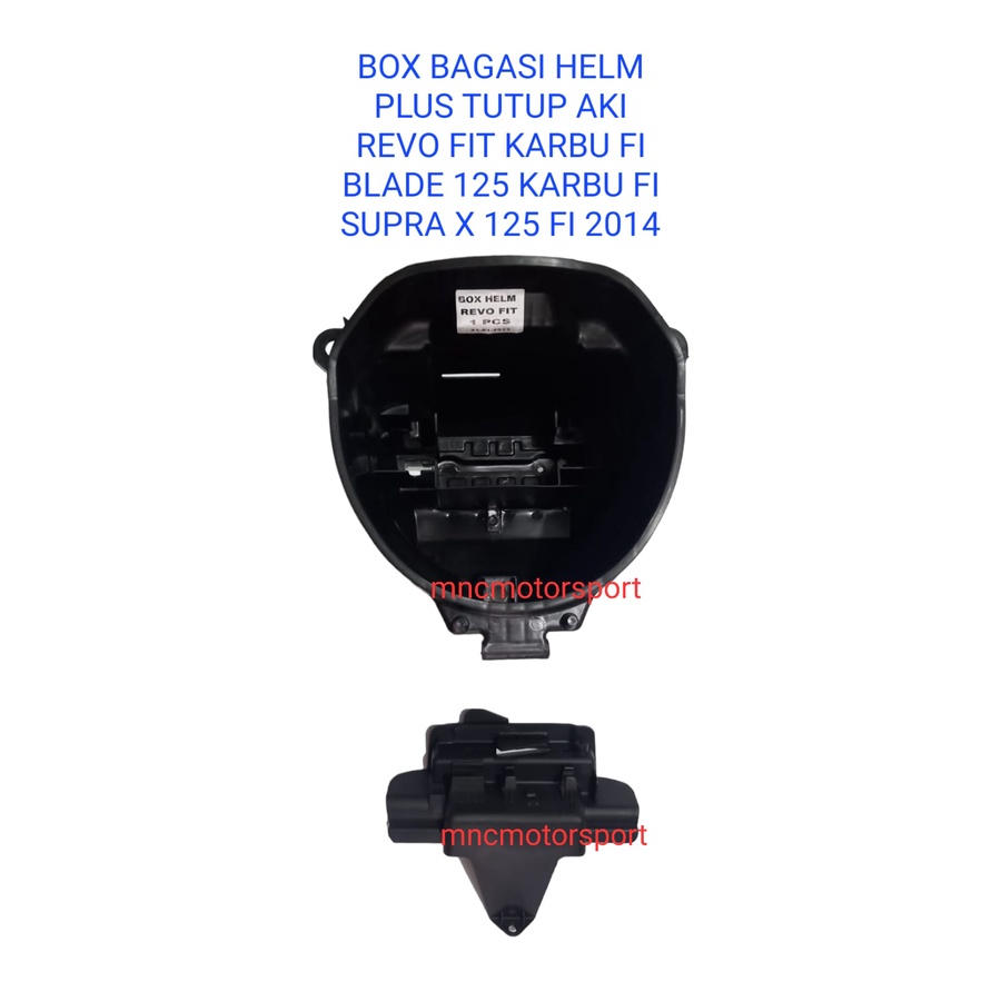 BOX BOK BAGASI PLUS TUTUP AKI REVO FIT KARBU FI BLADE 125 FI SUPRA X 125 FI 2014