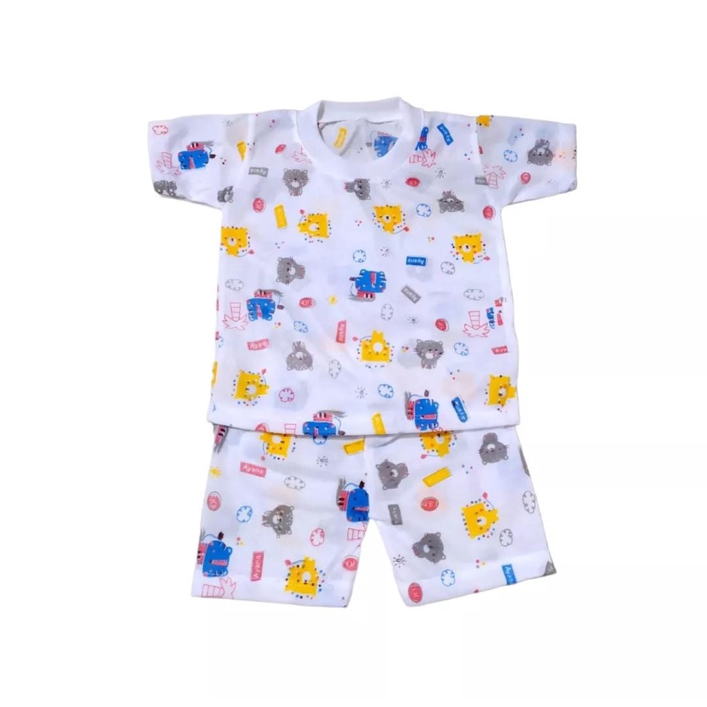 Setelan Anak Tangan Pendek | Baju Bayi Murah Motif Karakter | Setelan 6-12 BLN