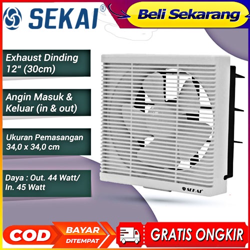 SEKAI KIPAS ANGIN HISAP DINDING WEF 1290 WALL EXHAUST FAN HEXOS 12INCH PROMO