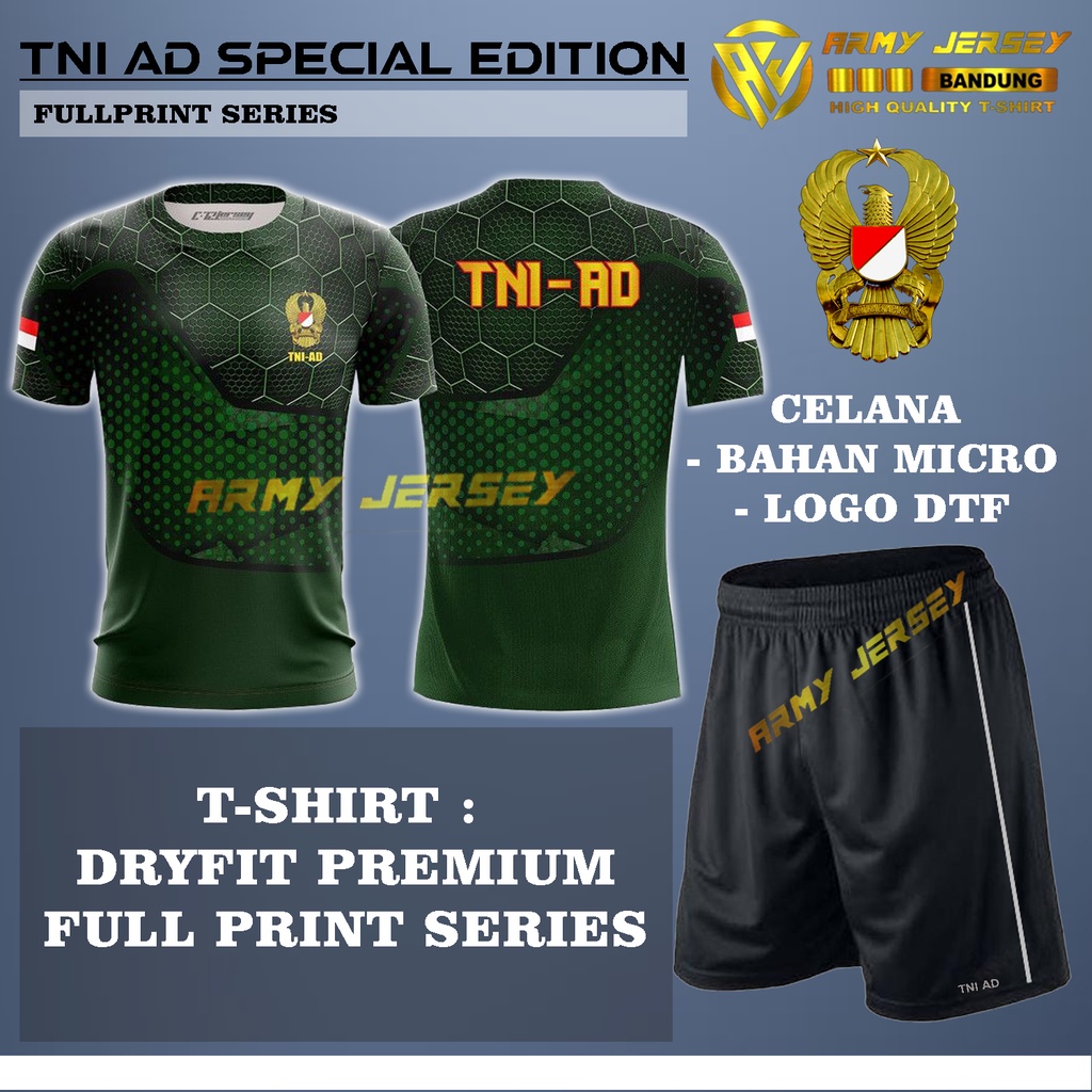 BAJU STELAN OLAHRAGA TNI || STELAN AEROBIK JERSEY TNI AD FULLPRINT