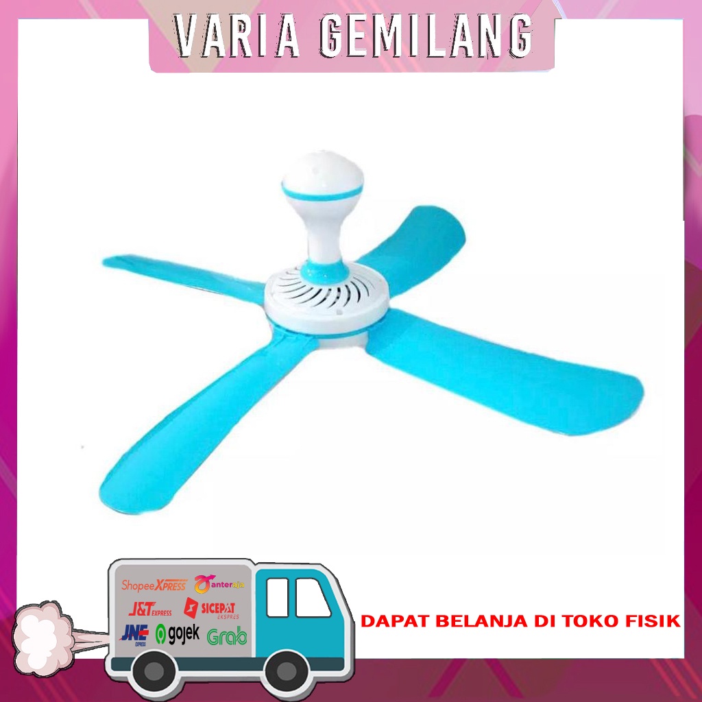 Mini Fan / Kipas Gantung 30W Baling-Baling 4 (Besar) (RANDOM)