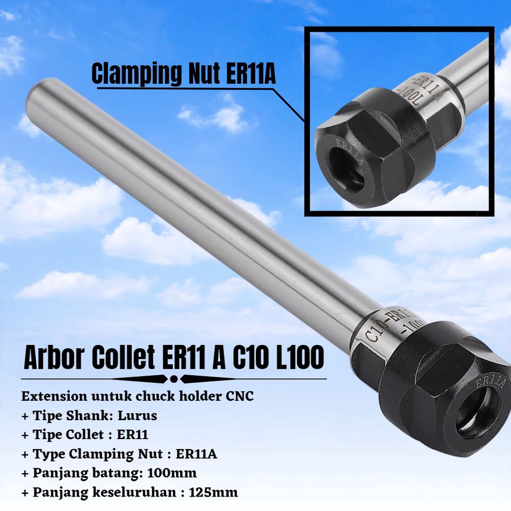ARBOR COLLET ER11 EXTENSION ROD CHUCK HOLDER C10 ER11A 100L