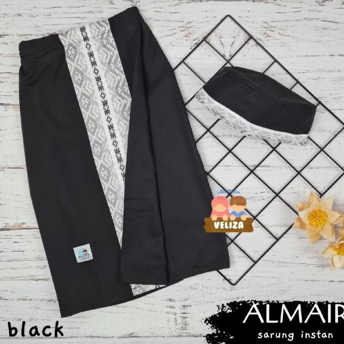 SARUNG ANAK INSTAN FREE PECI / SET SARUNG ALMAIR BY VELIZA HARGA DISKON