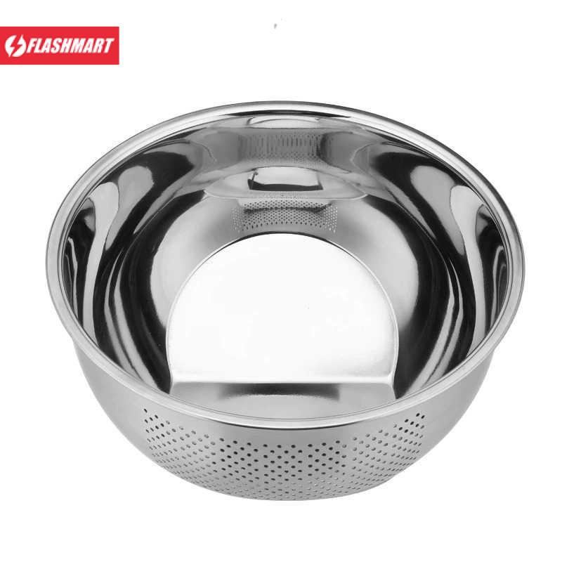 Flashmart Supple Baskom Saringan Inclined Drain Rice Bowl Washer Fruit Basket - C0065