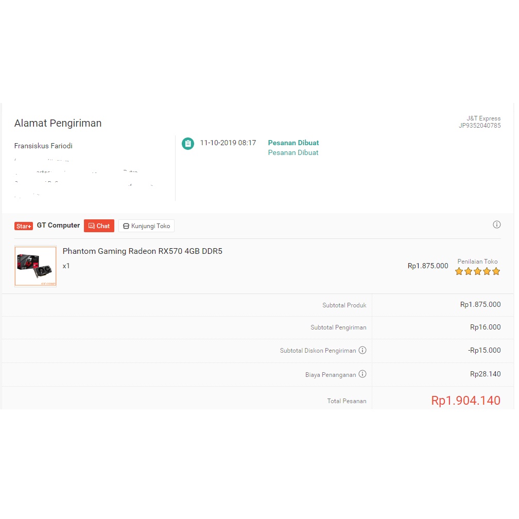 VGA RX 570 4gb ASrock 2nd