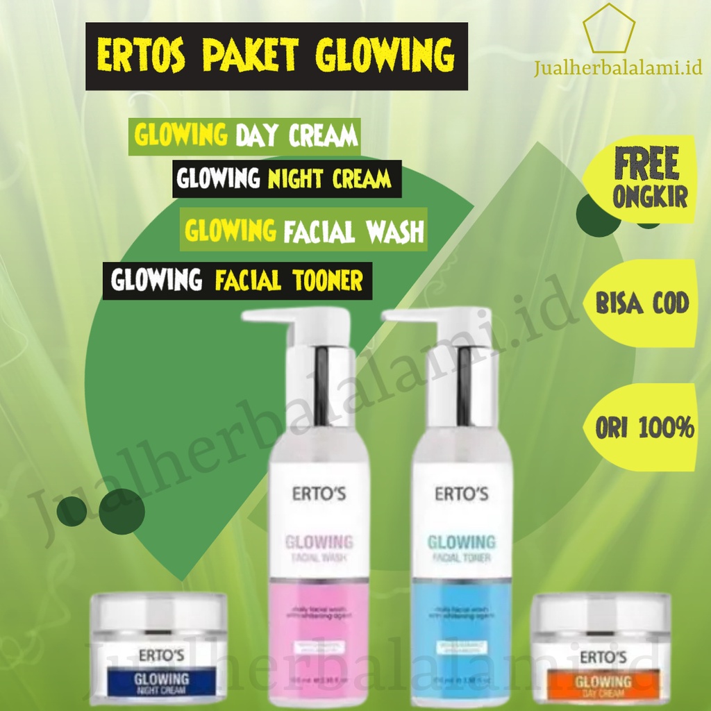 Skincare Wajah Paket Glowing Series 4 In 1 Skinker Pemutih Muka Skin Care Ertos Paket Skincare Bpom