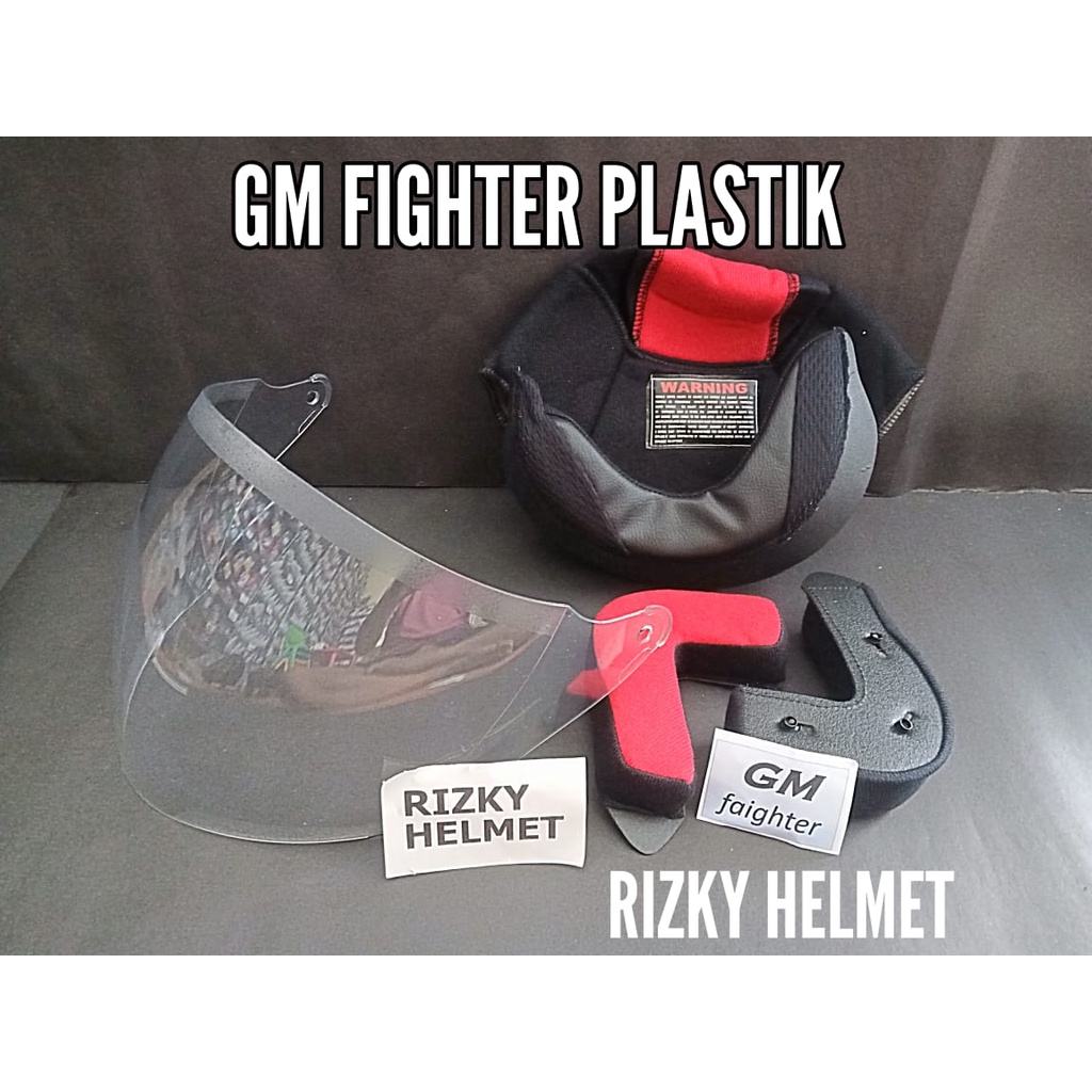 Busa helm GM FIGHTER PLASTIK, Busa Helm GM Fighter Kancing PLASTIK + Kaca helm GM fighter