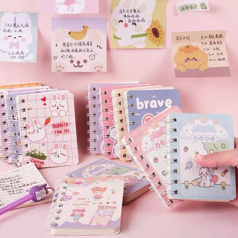 

Notebook Mini Spiral Atas / Samping - Diary Mini Motif Fine Girl