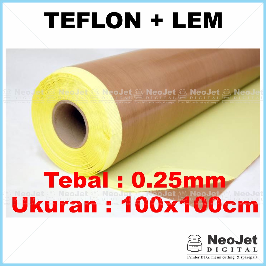 

Kain Alas Press Hotpress Heat Press Teplon Teflon Lem/Perekat tahan panas import 0,25 mm meteran