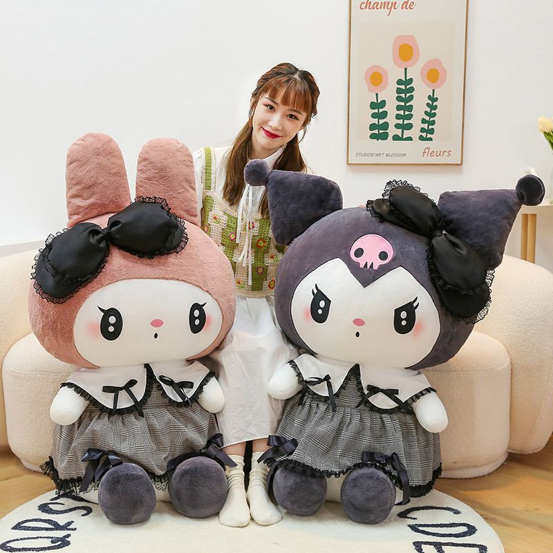 MAINAN BONEKA KUROMI MELODY GAUN HITAM DRESS LUCU PLUSH ELEGANT