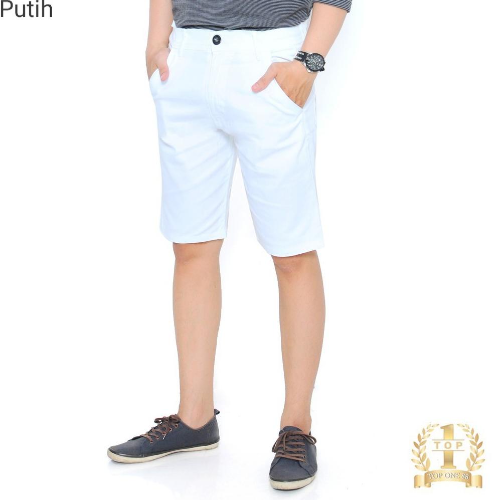 RECOMENDED Topone88 celana pendek pria chino ( putih )