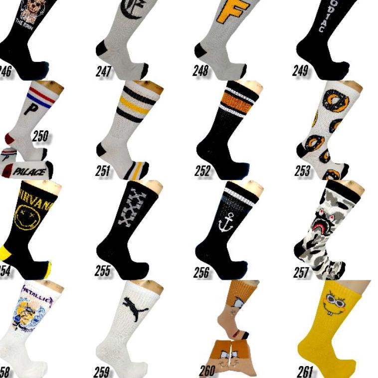 HARGA BERSAHABAT kaos kaki oldschool || harga perlusin || bebas pilih motif || kaos kaki skate || ka